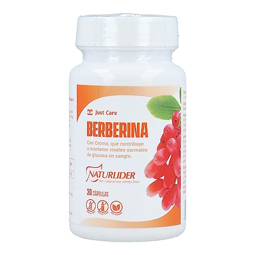 Naturlider - Berberina, Complemento Alimenticio a Base de Berberina y Cromo - 30 cápsulas