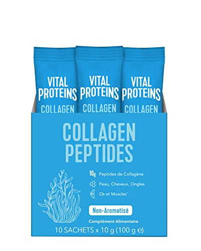 Vital Proteins Collagen Peptides Format Sticks – Péptidos de colágeno – Sin sabor, sin olor – Caja de 10 varillas de 10 g