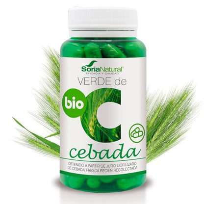 Soria Natural Verde de Cebada – Contribuye a Equilibrar tu Organismo - Aporta Alto Contenido en Ácidos Grasos Esenciales, Antioxidantes, Oligoelementos y Enzimas - 100% Natural - 80 Cápsulas de 580mg