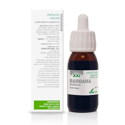 Soria Natural Bardana Extracto - Favorece la Acción Diurética, Apoya la Depuración del Organismo - 100% Puro - Suplemento de Bardana Potente Diurético Natural - Botella de 50 ml