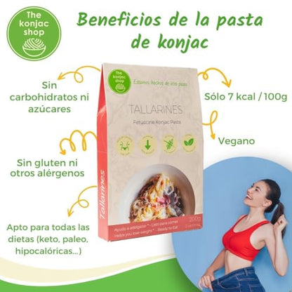 The Konjac Shop - Tallarines de Konjac 200g | Sin Gluten | Bajo En Calorias y Carbohidratos