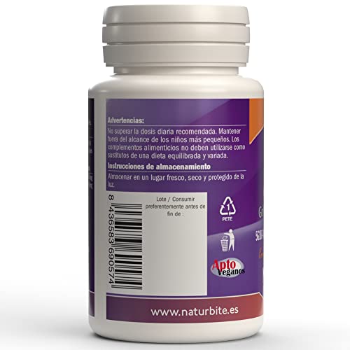 Naturbite 5-Htp 60 Comprimidos. Promueve la relajación y reduce el estrés, Ayudando Al Estado De Ánimo. Mejora El Sueño Natural y el Descanso Tranquilo