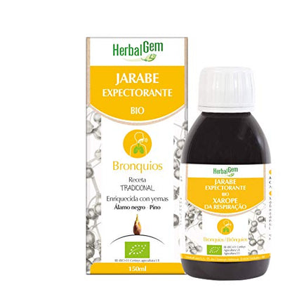 HERBALGEM - Jarabe Expectorante Vías Respiratorias - para Vías Respiratorias Congestionadas - Respiración, Malestar Estacional - 150ml.