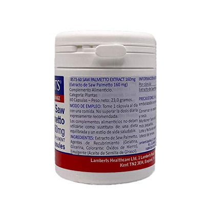 Lamberts Extracto De Saw Palmetto 160mg - 60 Cápsulas