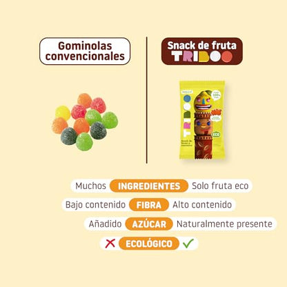 Smileat TRIBOO - Snack de Frutas Triboo de Manzana, Ingredientes Naturales - 25g