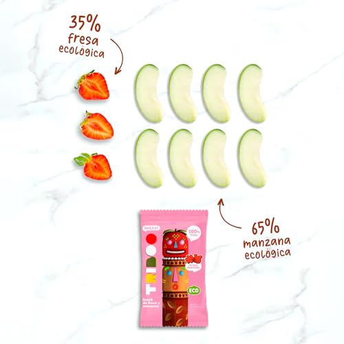 Smileat TRIBOO - Snack de Frutas Triboo de Fresa y Manzana, Ingredientes Naturales - 25g