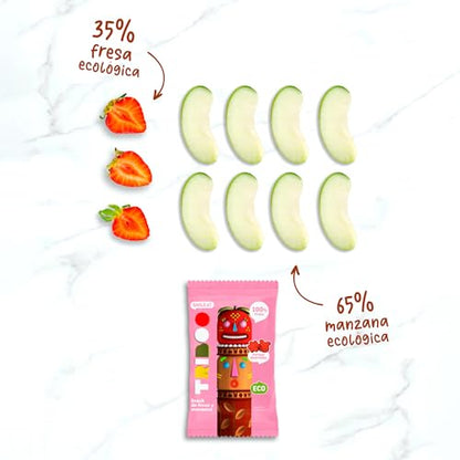 Smileat TRIBOO - Snack de Frutas Triboo de Fresa y Manzana, Ingredientes Naturales - 25g
