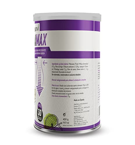 DRASANVI Fibramax l Combinación de Fibra Soluble e Insoluble l con Manzana, Fibra de trigo, Ispágula y Fibra de avena |Fundamental para el Tránsito Intestinal l Saciante