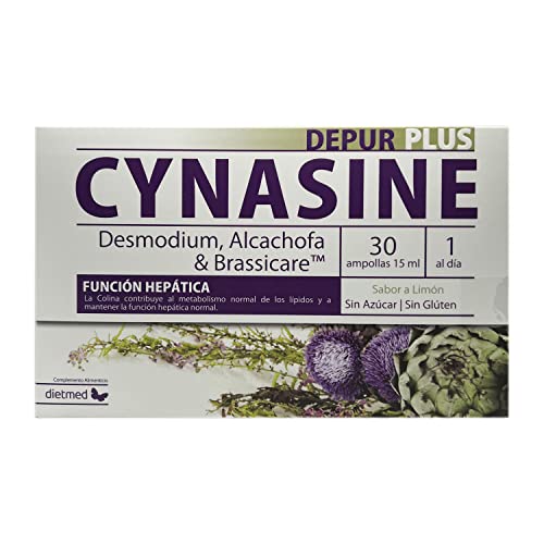 Dietmed | Cynasine Depur Plus - 30 X 15 ml Ampollas | Desmodium, Alcachofa & Brassicare (Extracto de Brócoli patenteado)