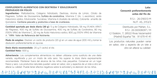 Just Podium Colagenium 600, Colágeno Hidrolizado + Magnesio + Ácido Hialurónico + Vitamina C + Vitamina a + 100% Natural, Sabor Limón, 600 g