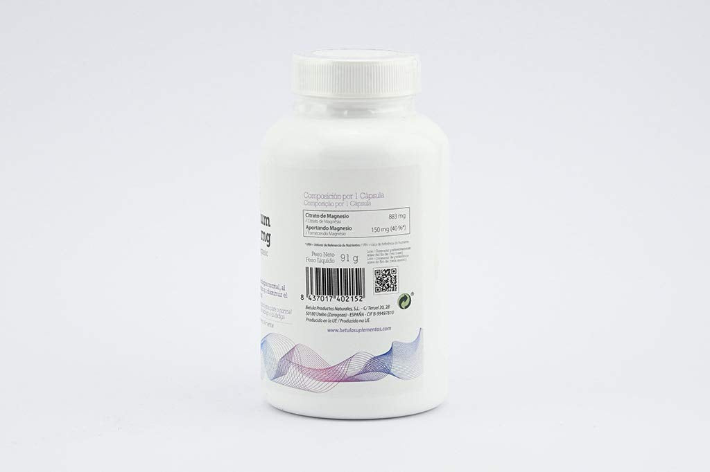 Betula - Magnesium 150Mg, Complemento Alimenticio a Base de Citrato de Magnesio - 90 Cápsulas