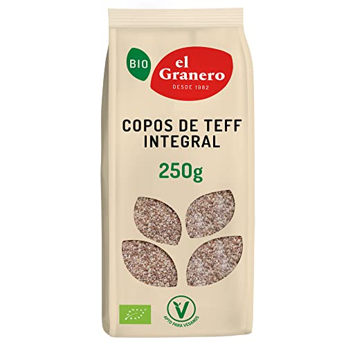 El Granero Integral - Copos de Teff Integral BIO - 250 g - Alto Contenido en Nutrientes Esenciales - Ayuda a la Pérdida de Peso y la Mejora de la Digestión - Bajo Índice Glucémico - Aptos para Veganos