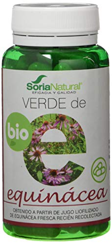 Soria Natural Verde de Equinácea – Ayuda a Reforzar tus defensas - Principios Activos Inmuno-Estimulantes - Cambios de Estación y Cambios Bruscos de Temperatura - 100% Natural - 80 cápsulas de 580mg