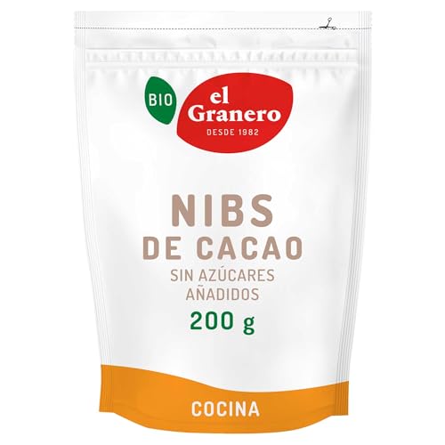 El Granero Integral - Nibs de Cacao Ecológico - 200 g - Apto para Consumo Vegano - Reduce la Inflamación - Rico en Magnesio y Fibra - Ayuda al Rendimiento Físico e Intelectual