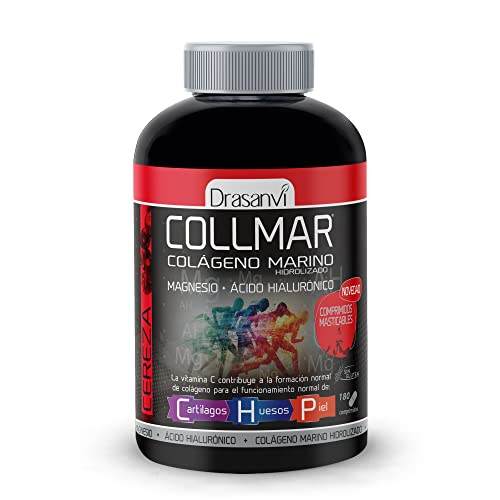 DRASANVI COLLMAR COMPRIMIDOS MASTICABLES - COLÁGENO Marino + Magnesio + Vitamina C + Ácido hiaulorónico - Sabor CHOCO GALLETA - 180 comprimidos