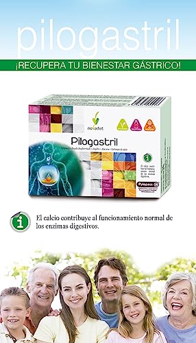 Novadiet – PILOGASTRIL Comprimidos con Pilopass, Regaliz, Jengibre, Aloe Vera y Carbonato de Calcio - Mejora las Molestias Gástricas y Ayuda Disminuir la Carga Bacteriana - 30 Comprimidos