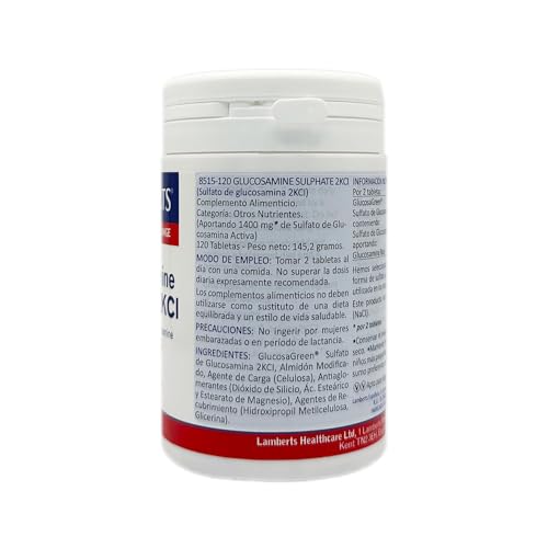 Lamberts Sulfato de Glucosamina Vegan - 120 Tabletas