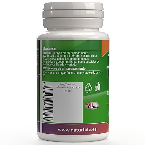 NaturBite - Tribulus Terrestris 1500mg en cada Cápsula. 95% Saponinas 60 Cápsulas Salud Masculina y Cardiovascular. Optimiza las funciones masculinas y la energía, ayudando a la recuperación muscular