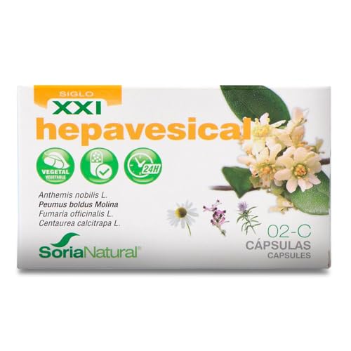 Soria Natural Hepavesical Cápsulas - Apoya el Cuidado Hepático - Liberación Prolongada para Efecto Largo y Sostenido - Mezcla de Manzanilla Amarga, Fumaria, Boldo y Travalera - 30 Cápsulas 690 mg