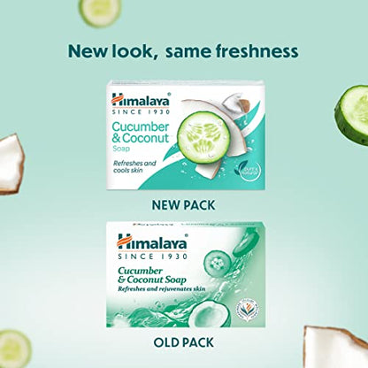 HIMALAYA Cucumber & Coconut Refreshing Soap refreshes and gently cleanses excess oil, 75 g