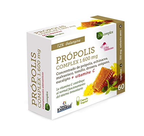 Nature Essential | Própolis Complex 1600 mg | 60 Cápsulas | Echinácea + Tomillo + Vitamina C | Ayuda a Reforzar el Sistema Inmune | Rico en Aminoácidos y Oligoelementos | 45 Días de Uso
