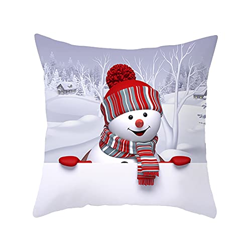 Hzb821zhup Christmas Pillowcase Xmas Santa Claus Pillowcase Skin Friendly Reusable