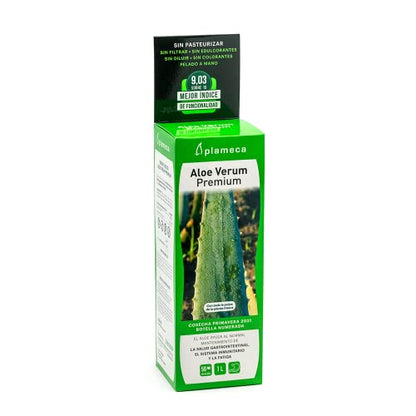 PLAMECA - Aloe Verum Premium, Aloe Vera Bebida, Jugo, Zumo, Sin Pasteurizar, Sin Edulcorantes, en Frío, Ayuda a la Salud Gastrointestinal, el Sistema Inmunitario y ante la Fatiga, Sabor Puro - 1 L