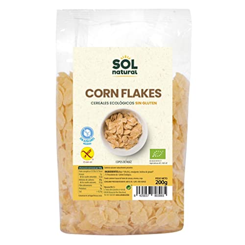 SOLNATURAL Corn Flakes SIN Gluten Bio 200 g, Estándar, Único