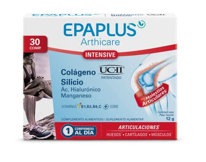 EPAPLUS Arthicare Colágeno Intensive, UCII, 30 comprimidos, Silcio, Ácido Hialurónico, Manganeso, Cobre, Ayuda en Molestias Articulares