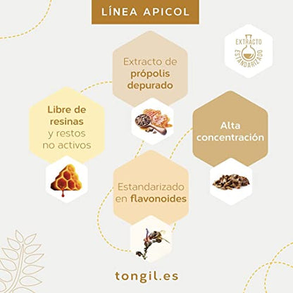 Apicol Própolis + Echinácea | Propóleo y Equinácea en Gotas 60 ml | Irritación de Garganta, Apoyo Inmune, Efecto Suavizante en Cuerdas Vocales - Sin Alérgenos | de Tongil