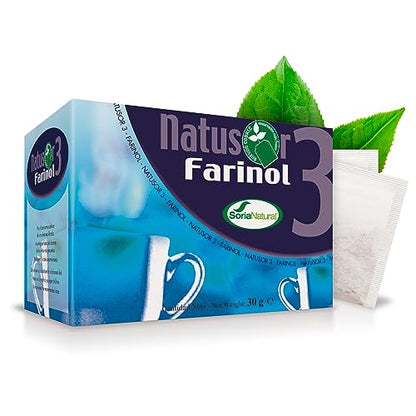 Soria Natural Natusor 03 Farinol – Favorece las Defensas – Ideal la Garganta - Mezcla de Agrimonia, Malvavisco, Salvia, Tomillo y Llantén para Infusión - 100% Natural - Caja con 20 Bolsas Filtro