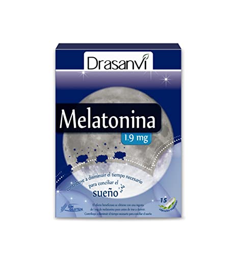 DRASANVI MELATONINA 1.9 MG PURA POR DOSIS - Contribuye a disminuir el tiempo necesario para conciliar el sueño - VEGANO - SIN GLUTEN - 60 cápsulas vegetales