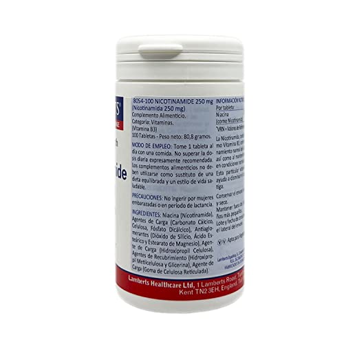 Lamberts Nicotinamida 250mg - 100 Tabletas