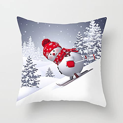Hzb821zhup Christmas Pillowcase Xmas Santa Claus Pillowcase Skin Friendly Reusable