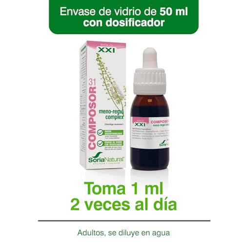Composor 31 Meno-Regul Complex – Con Extracto de Cimicífuga con Vitaminas B6 y B12 – Ayuda Ante Síntomas Asociados con la Menopausia - Salud Femenina – Mayor Absorción - 50ml