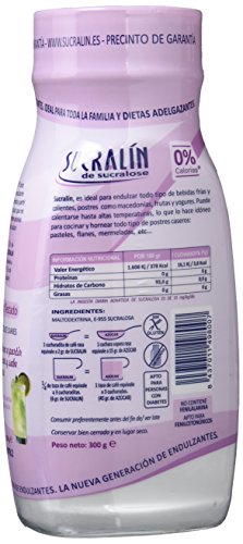 SUCRALIN® – Edulcorante Sucralosa Granulado Familiar 300 gr | 100% Natural | Auténtico sabor de azúcar | Apto para Cocinar y Hornear | Para todas las Dietas | 0% calorías |