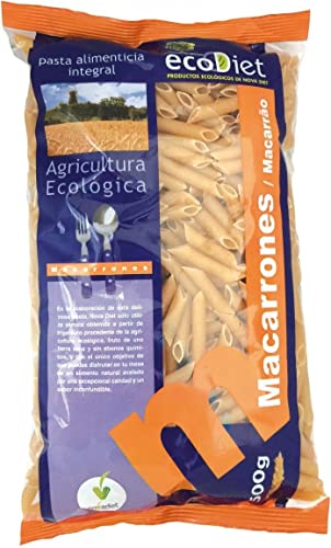 Novadiet MACARRONES INTEGRALES ECODIET Envase de 500 g, Negro, Estandar