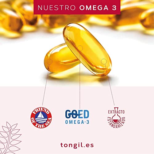 Omega 3 Cápsulas Estado Puro - Aceite de Pescado Omega 3-1200mg EPA y 800mg DHA - Altamente Estable y Máximo Estándar de Pureza y Sostenibilidad - 90 Perlas de Tongil