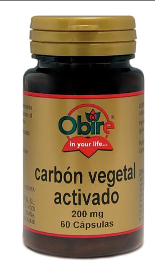 Obire | Carbon Vegetal Activado 200 miligramos | 60 cápsulas | Carbón Activo I Propiedades Depurativas y Digestivas I Detox