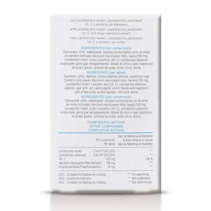 Soria Natural Probienci - Lactobacillus Reuteri, Lactobacilus Paracasei, Vitamina C y Extracto de Arándano – Favorece Salud Oral – Favorece la Salud de Dientes y encías - Caja con 18 comprimidos de 2g