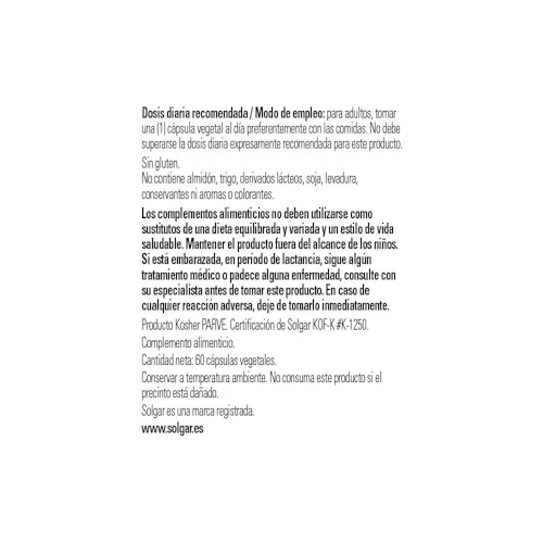 Solgar Vitamina D3 (Colecalciferol) 4000 UI (100 µg) Cápsulas vegetales