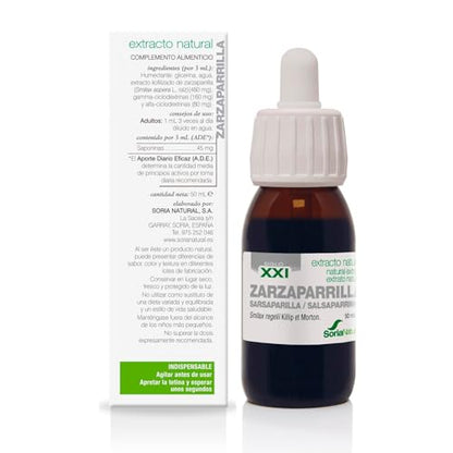 Soria Natural Zarzaparrilla Extracto en Gotas – Propiedades Diuréticas y Depurativas – Apoya la Salud del Organismo - 100% Natural – Favorece la Eliminación de Líquidos- Frasco de 50 ml.