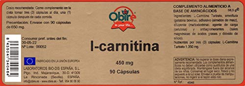 L-Carnitine 450 mg. 90 Cápsulas – Antioxidante.