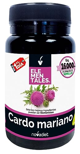 Novadiet - ELEMENTALES CARDO MARIANO Cápsulas con Cardo Mariano – Complemento Alimenticio Para la Salud del Hígado y la Vesícula Biliar - 30 Cápsulas Vegetales