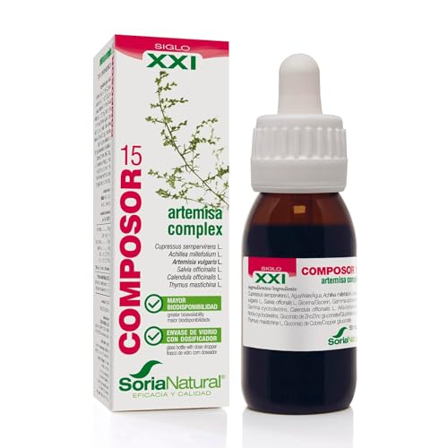 Soria Natural Composor 15 Artemisa Complex – Con Extractos de Ciprés, Milenrama, Artemisa, Salvia, Caléndula, Tomillo, Zinc y Cobre – Ciclo Menstrual - Alteraciones Menstruales - Salud Femenina - 50ml