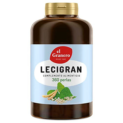 El Granero Integral - Lecigran - 360 Perlas - 720 mg - Elaborado con Lecitina de Semillas de Soja- Alto Contenido en Fosfolípidos - Ayuda a Enriquecer la Alimentación