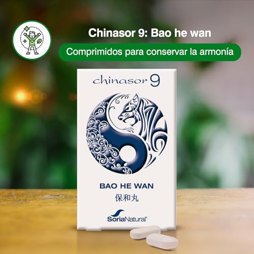 Soria Natural Chinasor 09 Bao He Wan – Apoya la conservación de la armonía – Ayuda a Regular la Digestión - Plantas Medicinales de Origen Asiático – Con Ingredientes Naturales - 30 Comprimidos de 1,5g