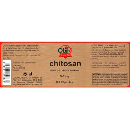 Obire - Chitosan 300 mg - Suplemento de Origen Marino - Ayuda a la Pérdida de Peso - Contribuye al Aumento de la Saciedad