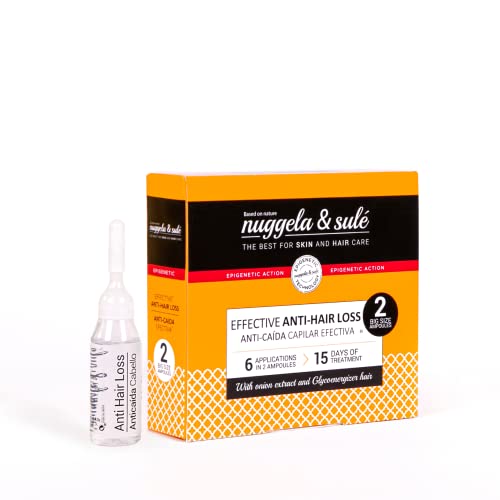 Nuggela & Sulé Ampollas Anti-Caída con Extracto de Cebolla Roja. Fortalece y Frena la caída del cabello. Efecto Rápido. Uso Fácil. 2 x 10ml Tratamiento para 2 semanas