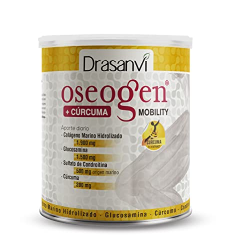 OSEOGEN Colágeno Marino Hidrolizado con Glucosamina, Condroitina y Cúrcuma |para huesos, cartilagos y articulaciones | Con minerales esenciales |Fácil asimilación |300g de polvo |Sabor Naranja